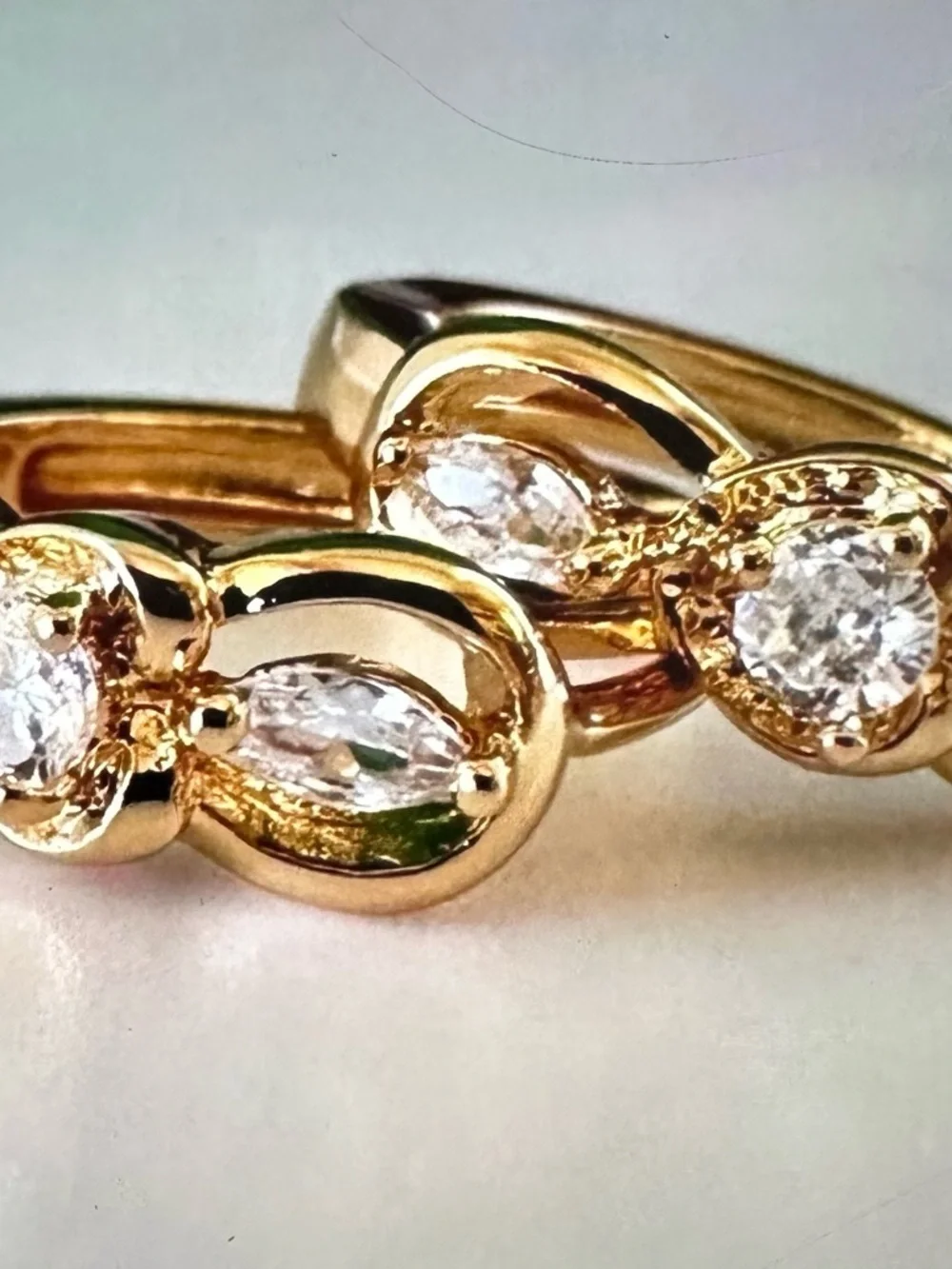 18K Gold Plated CZ Bow Hoop Earrings | Dainty Sparkle Huggies NWT